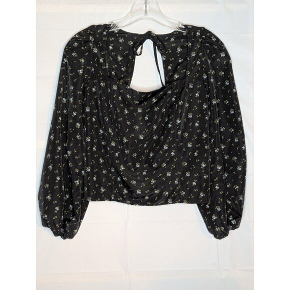 VTG Levi’s Women's Floral Crop Top Open Back Sz L Red Batwing Hippie Rockabilly - Picture 1 of 6